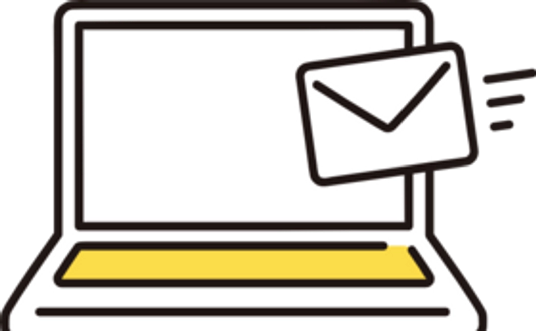 サンクスメール＆PDFで領収書（希望者）をメールで送ります。