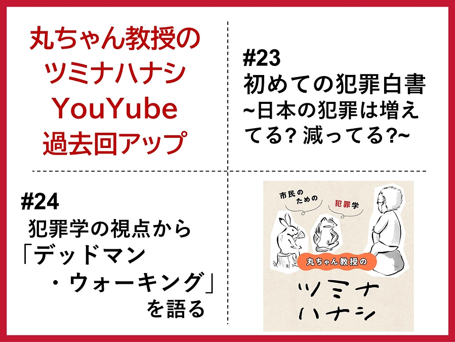 「丸ちゃん教授のツミナハナシ」YouTubeアップのお知らせ