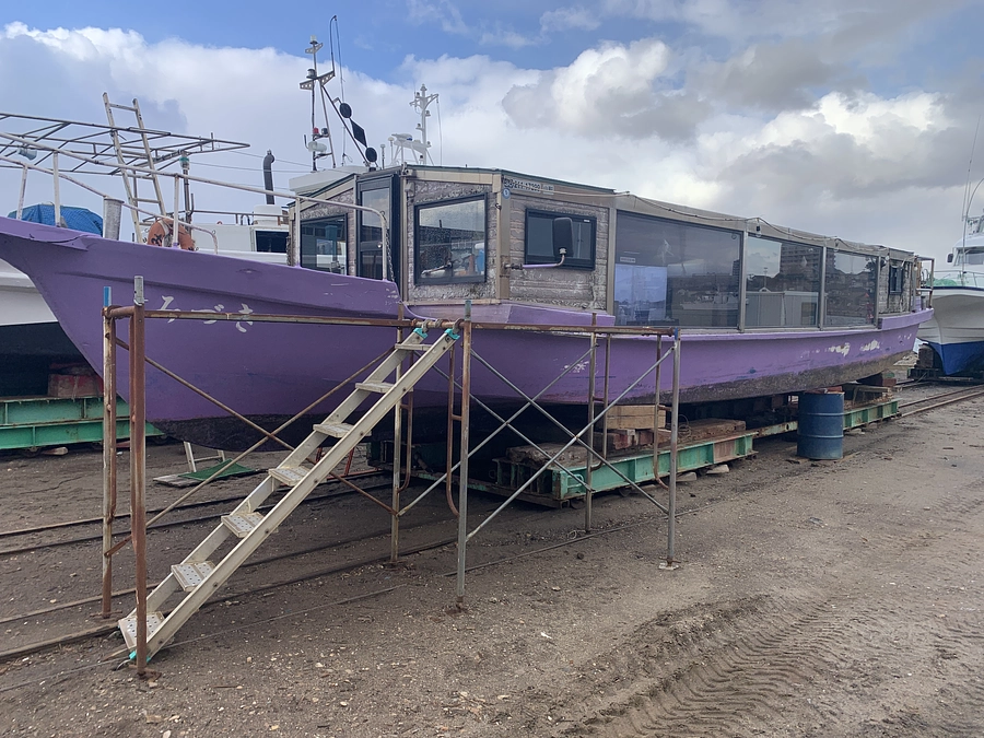 船を陸上げいたしました！