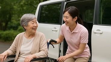 デイサービスの車椅子対応車両と入浴介助設備の導入なご支援を のトップ画像
