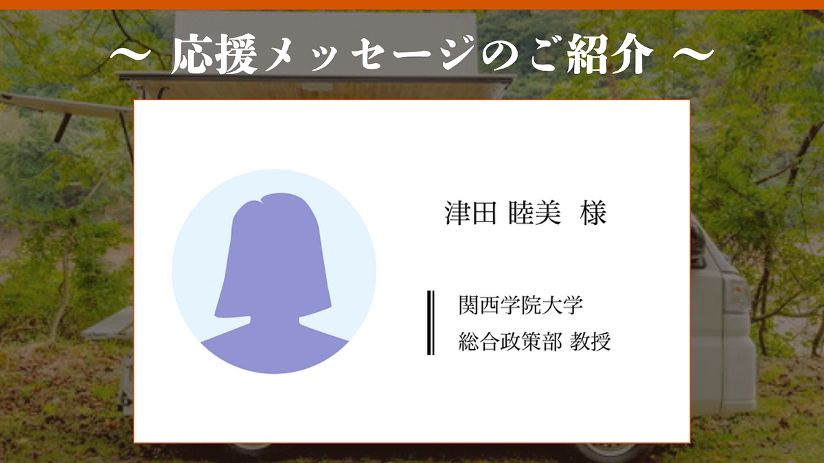 いただいた応援メッセージのご紹介｜津田 睦美様