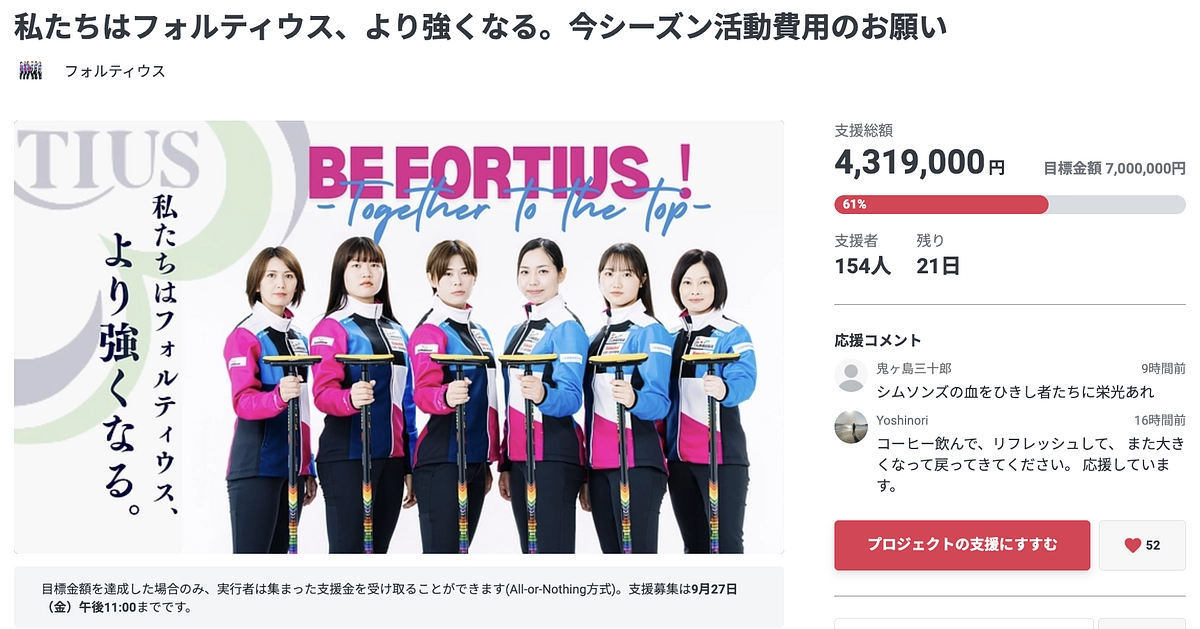 クラウドファンディング進捗報告