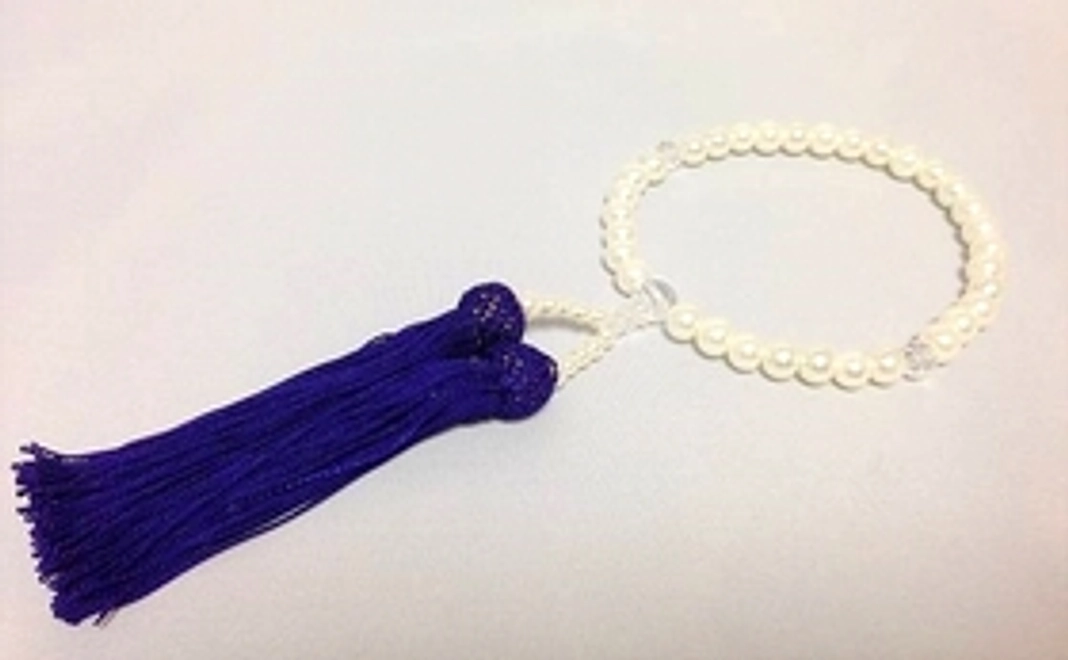 先着３０名様５０％OFF　◇清楚で照りの綺麗な貝パールお念珠８ｍｍ珠　ホワイト　