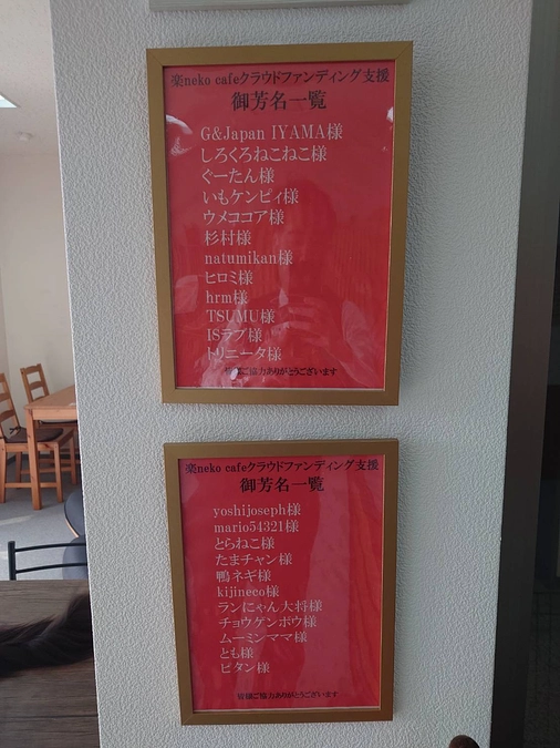 お名前の掲示させて頂いてます