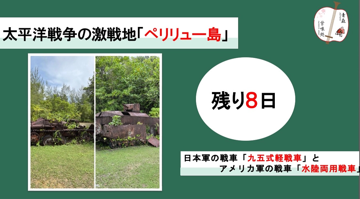 太平洋戦争の激戦地「ペリリュー島」　～日本軍・アメリカ軍の戦車を見学して～