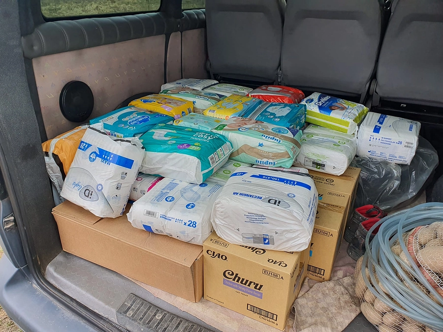 ウクライナ西部拠点に入れたオムツ2万3000枚の配給先がほぼ全て確定