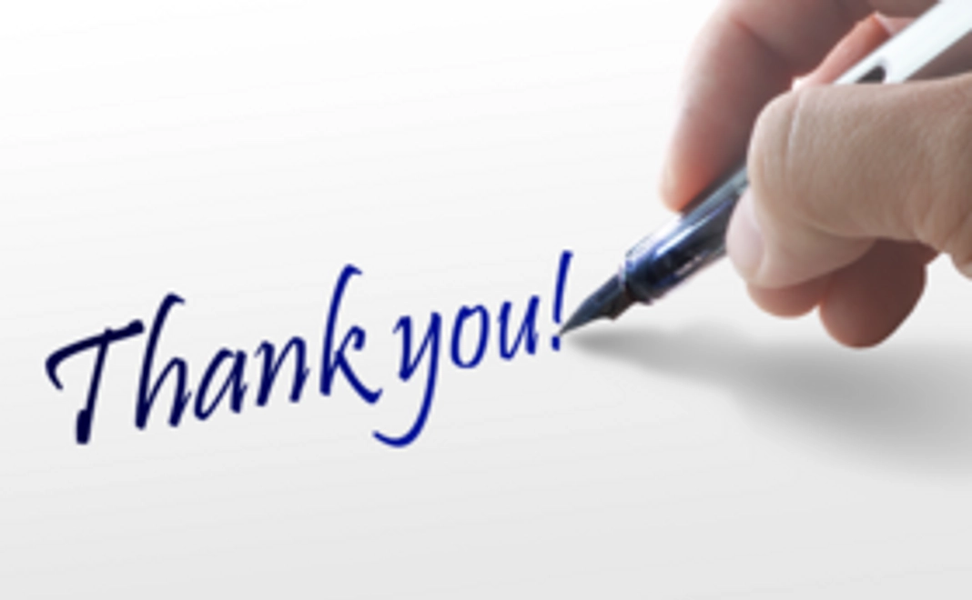 感謝のメールをお送りします！