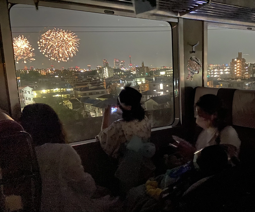 庄内川緑地夏祭りの花火を鑑賞しました！