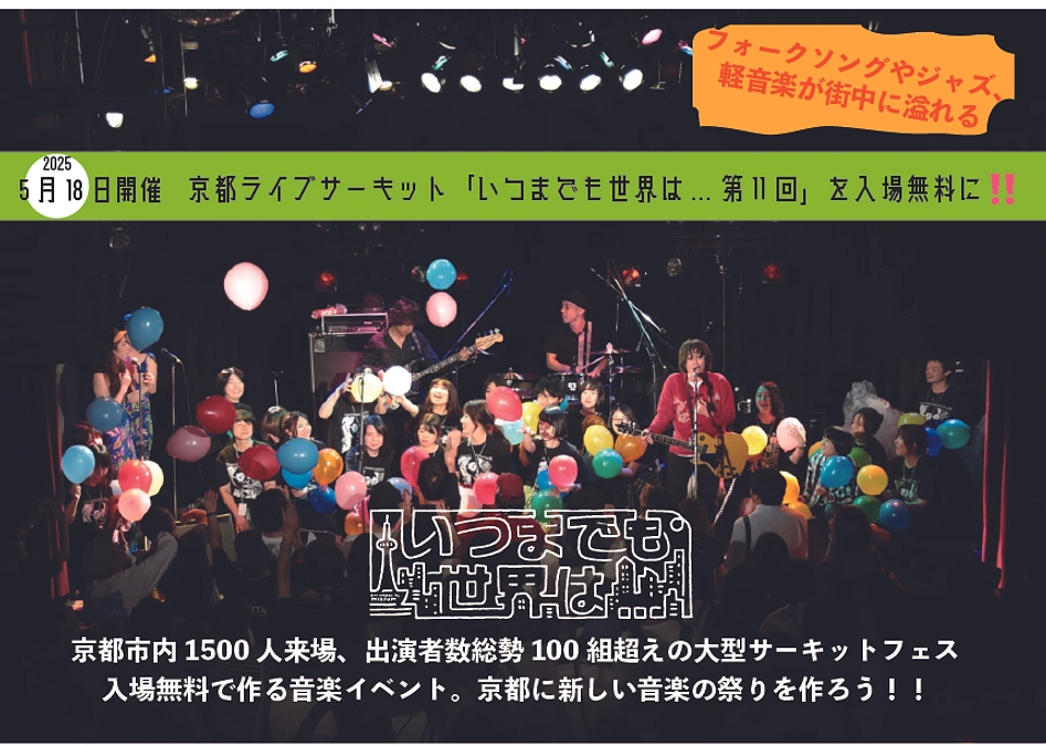2025年5月18日開催「いつまでも世界は...」第十一回の入場無料クラウドファンディング始まります