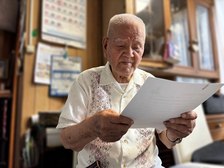 【活動報告４０】中学生からの感想文を、大城さんに届けてきました！