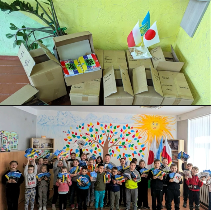 リヴィウ州の子どもたちに届いた教育支援のノート