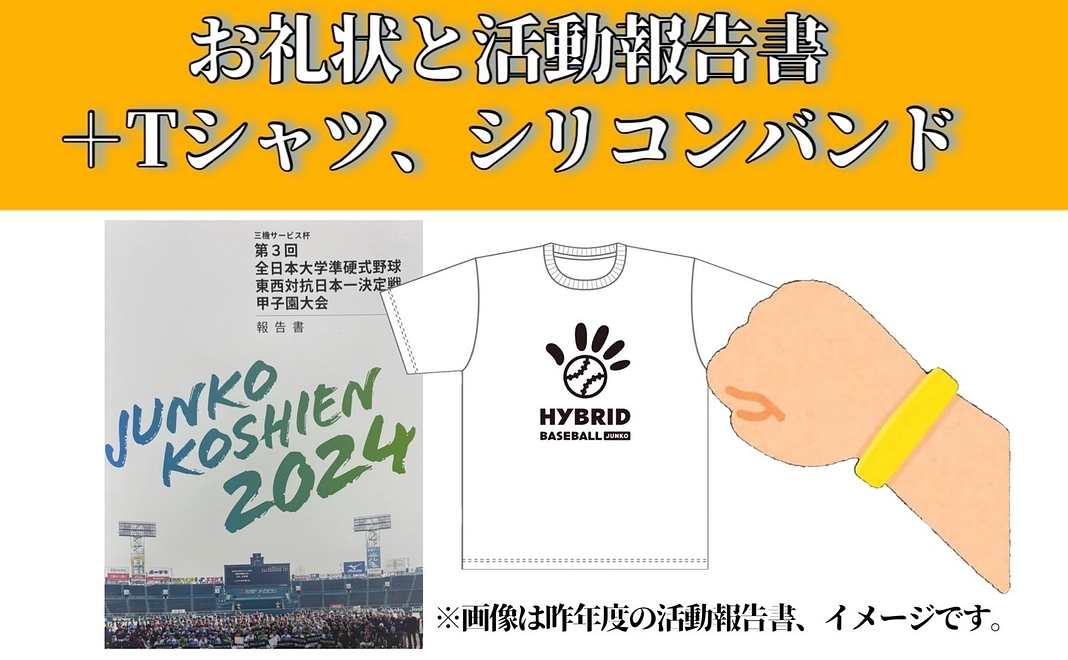 お礼状と活動報告書と大会記念品（HP記載※希望者のみ）【30,000円】