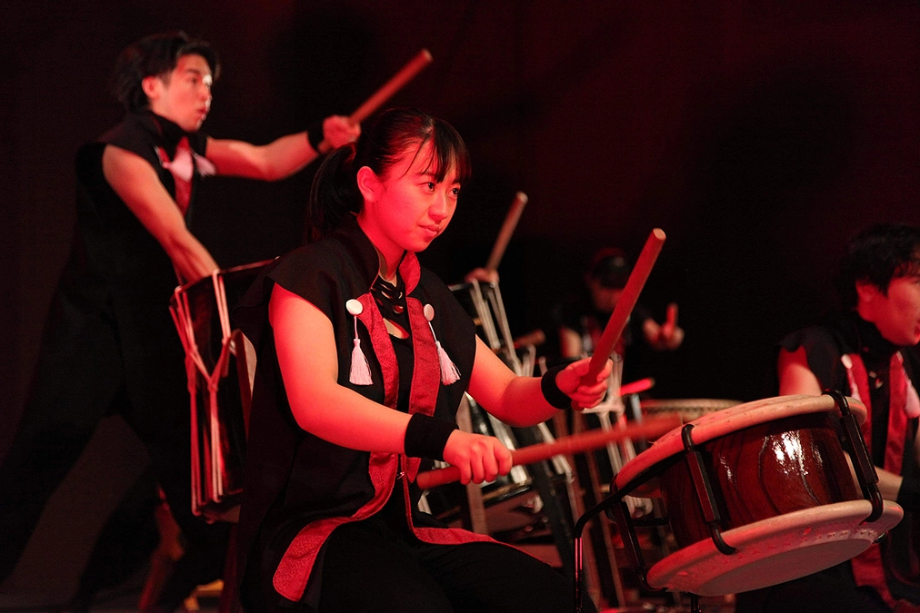 ついに大坂の陣！りら創造芸術高等学校の授業和太鼓で取り組んでいる演目「朱の忍び」