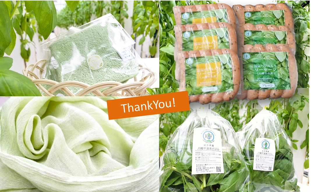 【八幡平スマートファーム産】温泉バジルセット～贅沢～コース