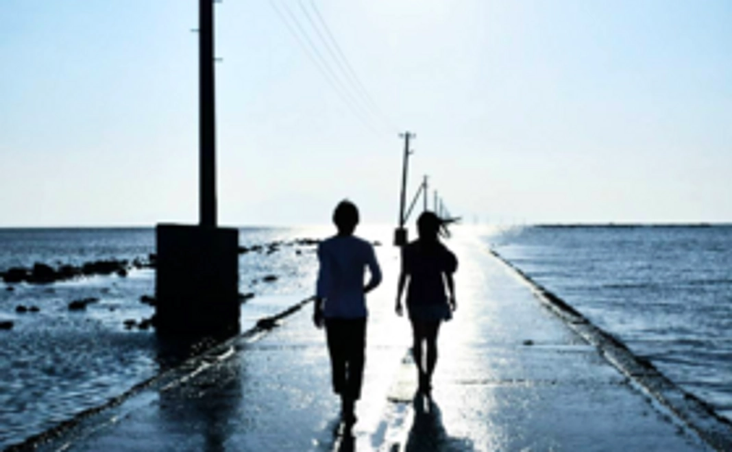 ファンが撮った美しい長部田海床路の写真入りポストカード(3枚)