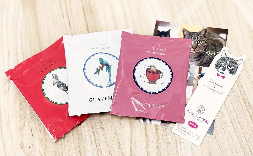 コーヒーバッグ 3つ + しおり + ポストカード