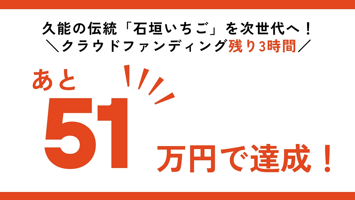 【80％到達！あと51万円で達成です！】最後まで情報拡散のご協力をお願いいたします。