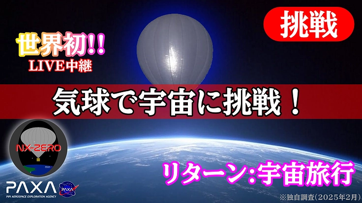 <世界初>ライブ配信機能付き高高度気球による宇宙到達