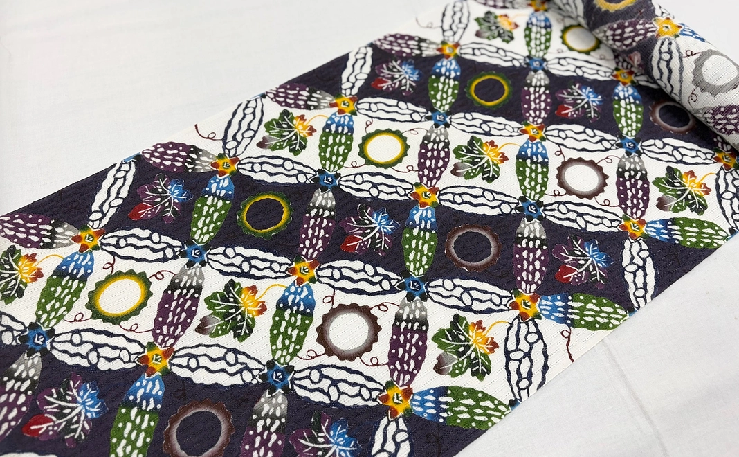 【受注生産】琉球びんがた六通帯　工房名：染工房まきや