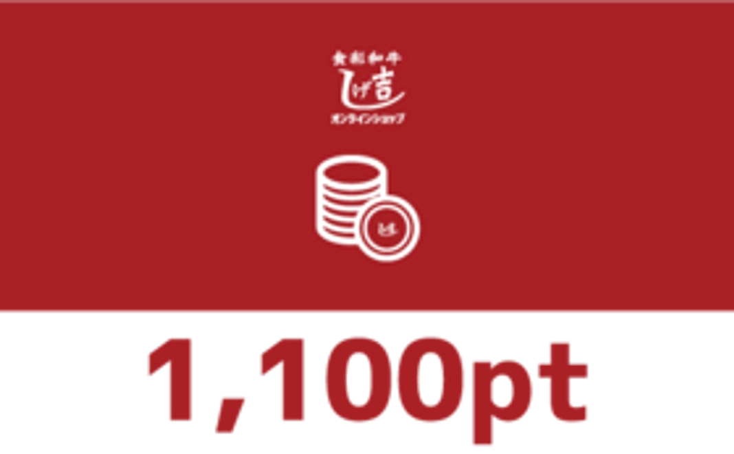 【1,100pt】しげ吉オンラインShop専用ポイント