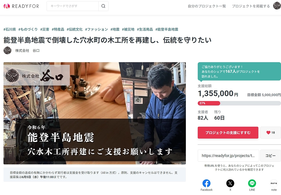 クラウドファンディング終了まで６０日となりました