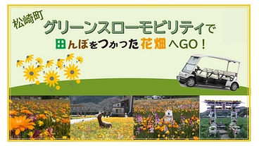 松崎町 グリーンスローモビリティで 田んぼをつかった花畑へＧＯ！ のトップ画像