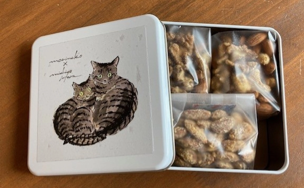 NPO法人もりねこオリジナルにゃっつ缶    ・にゃっつ3種類詰め合わせ