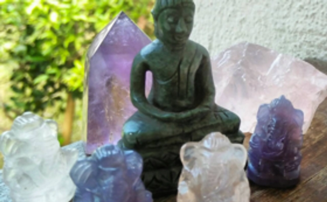 ローズクオーツとアメジストのガネーシャ