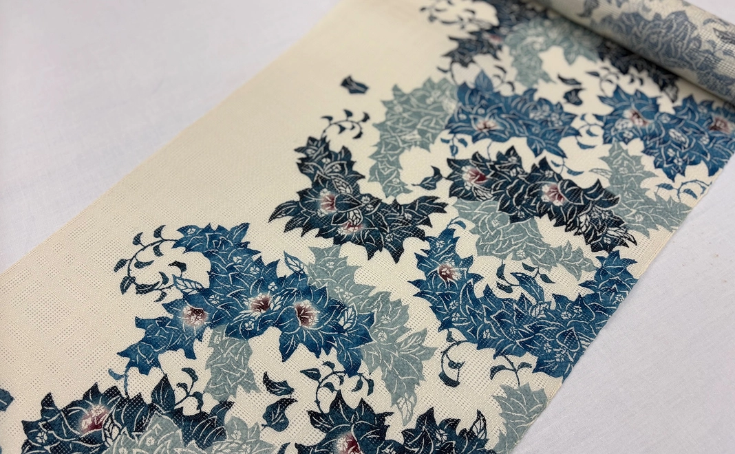 【現品】琉球びんがた六通夏帯　工房名：紅型工房ひがしや