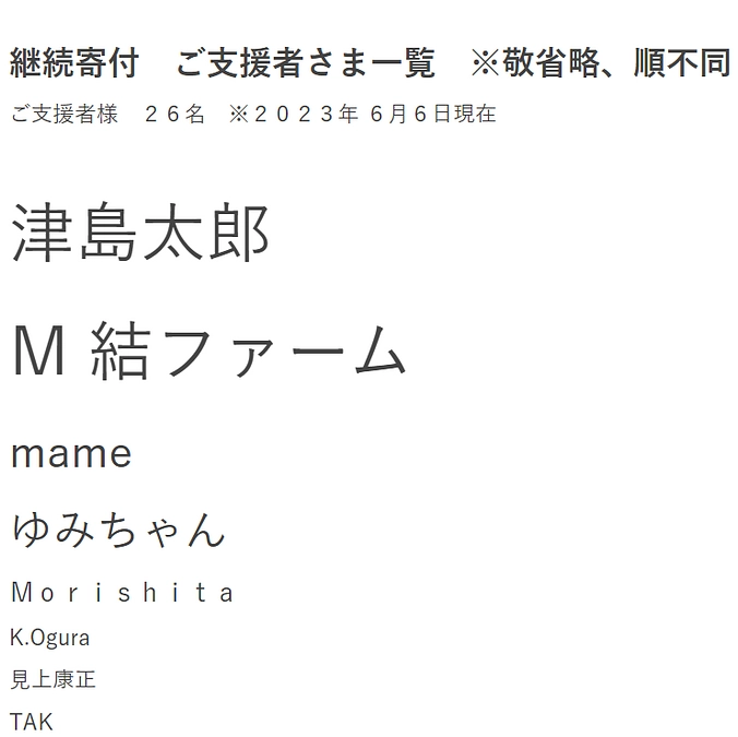 新しいご支援者さまをご紹介します！！あと４名です！！