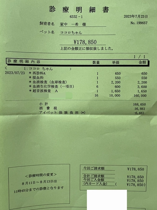 治療44日目のココロ
