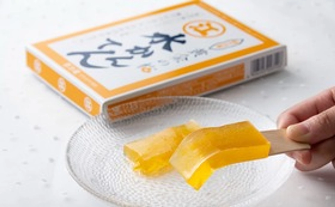 夏の主力商品水かんてん（黄金の梅）1箱と感謝のお手紙を配送いたします。