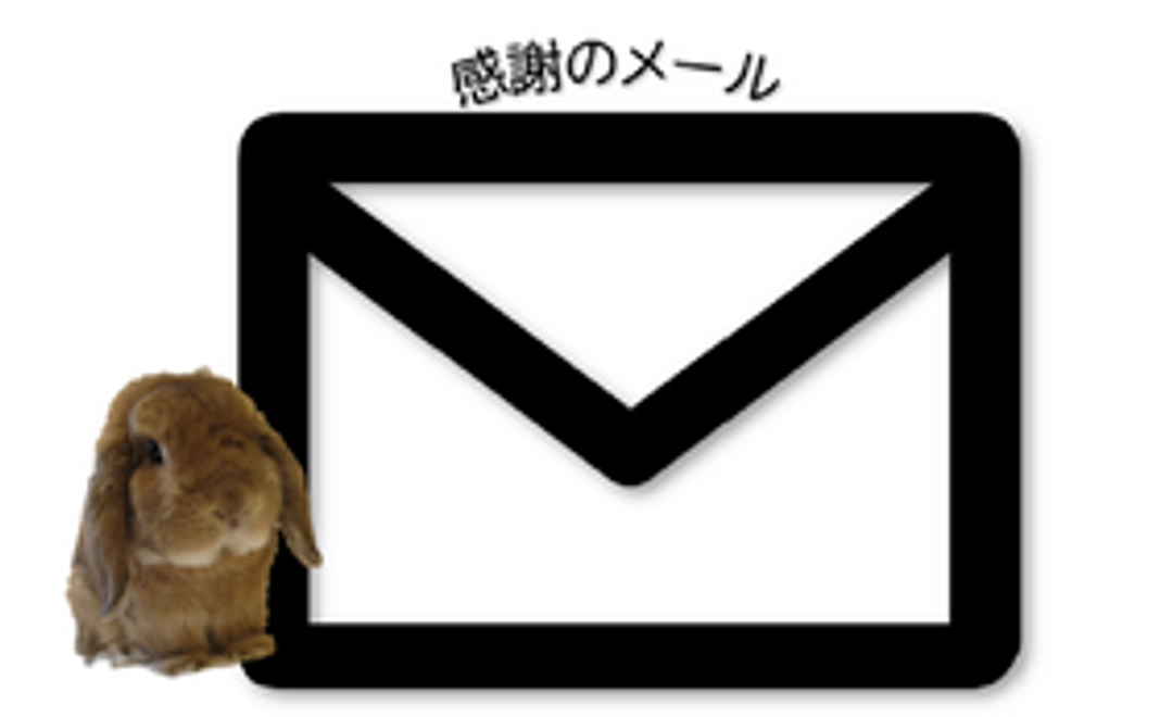 うさぎの写真付き感謝のメール