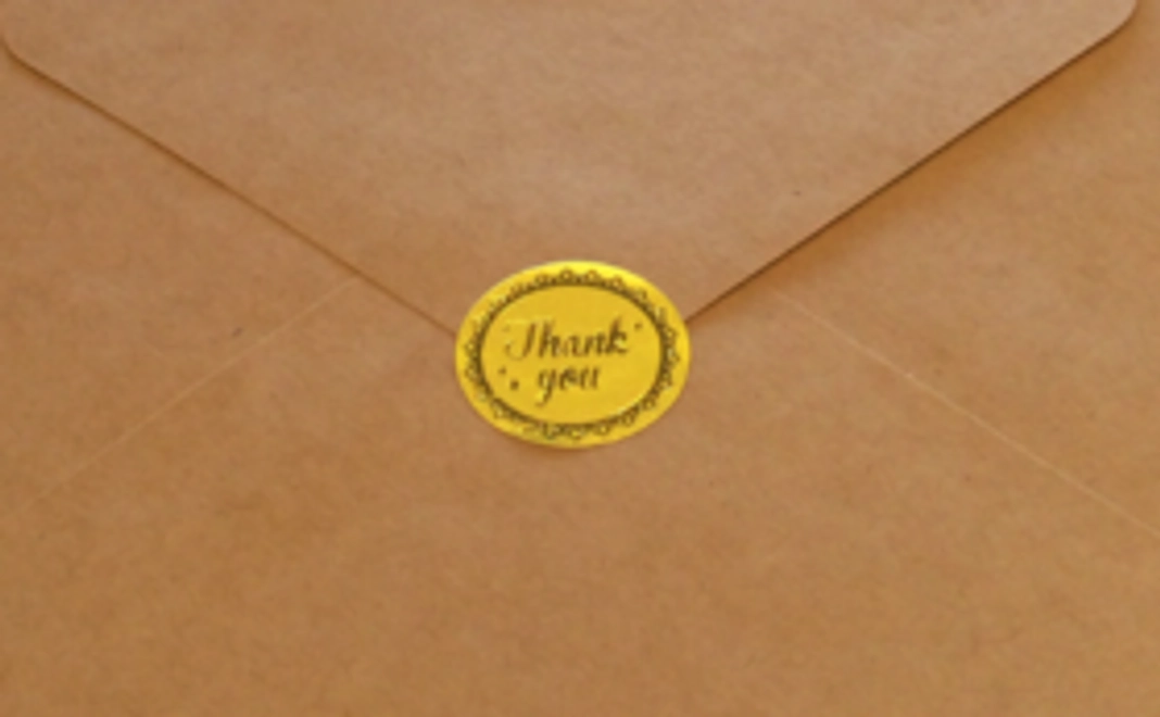 感謝を込めて、サンクスレターをお届けいたします。