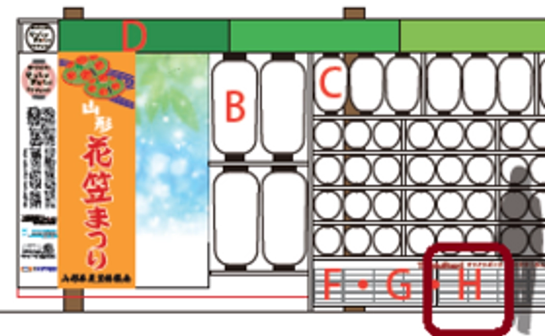 H：【5千円／願いちょうちんを応援】サンクスボード（小）にお名前を掲出】
