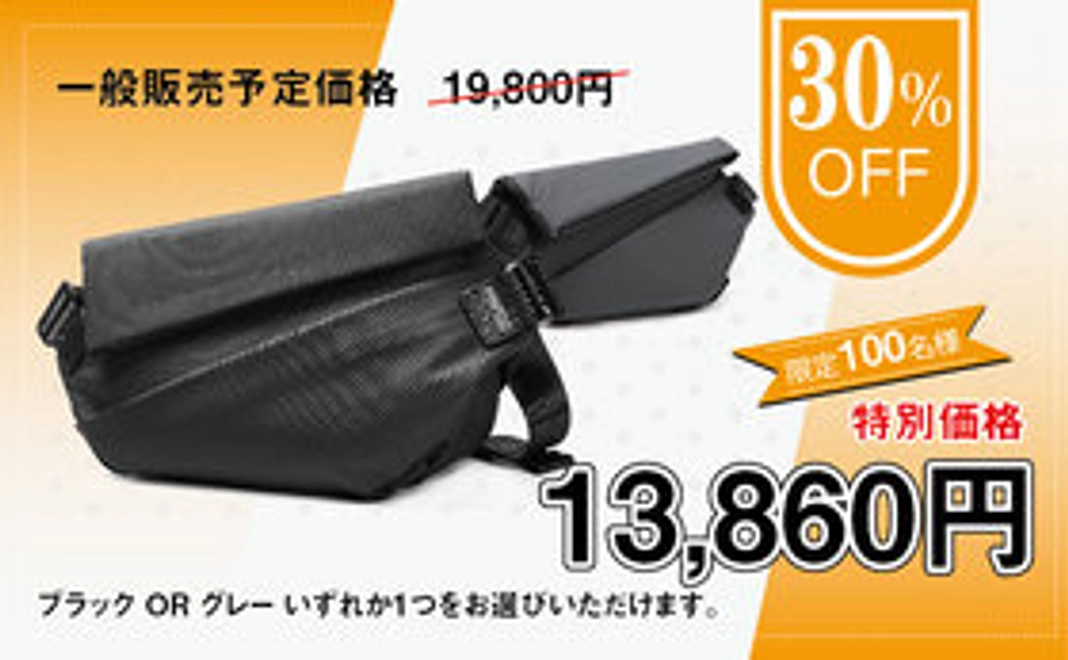 シンプル格好良くお出かけしたくなるスリングバッグ1点 特別価格でのご提供＆ご感謝の手紙