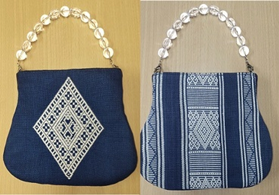 試作品紹介⑤「こぎん刺し×タイス」バッグ