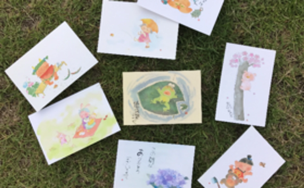 ポストカードと箸置きのセット