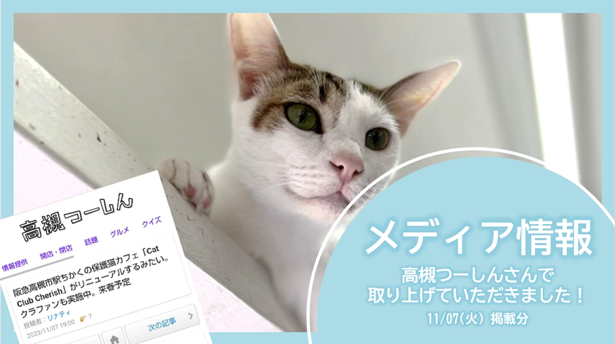 メディア情報｜高槻つーしんさんに取り上げていただきました！(11/07掲載分)