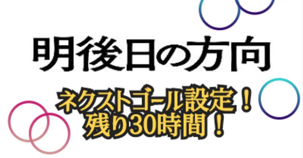 ネクストゴール設定！あと残り30時間！