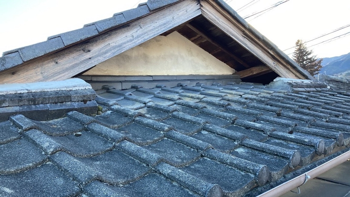 雪が溶けたので屋根瓦の写真を撮りました