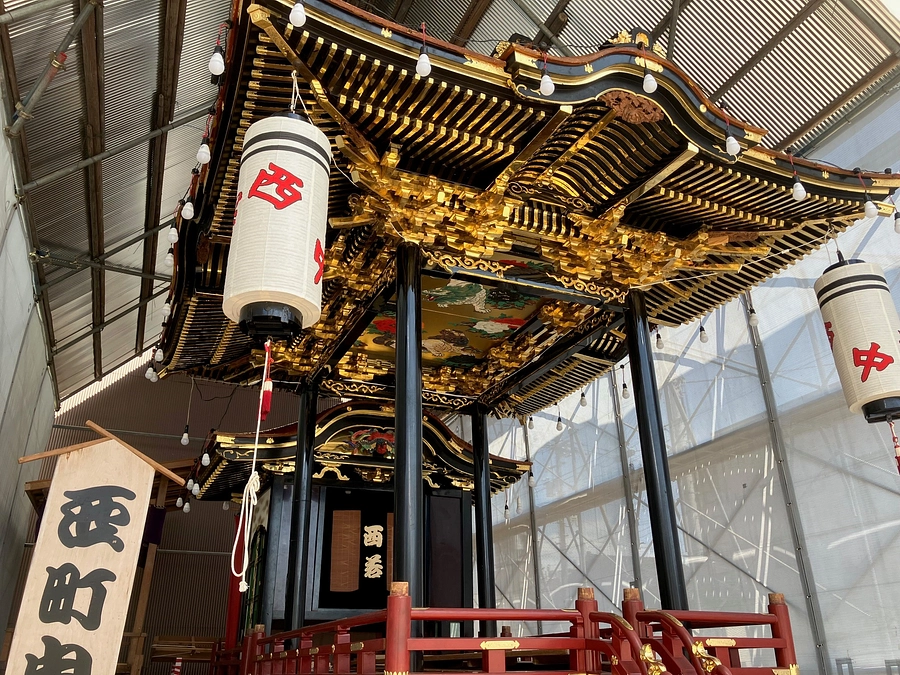 5/5 西町曳山の組み立て完了！