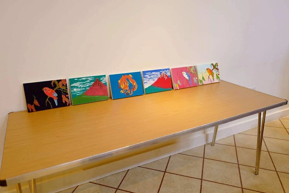 日本画ペイントワークショップお手伝い