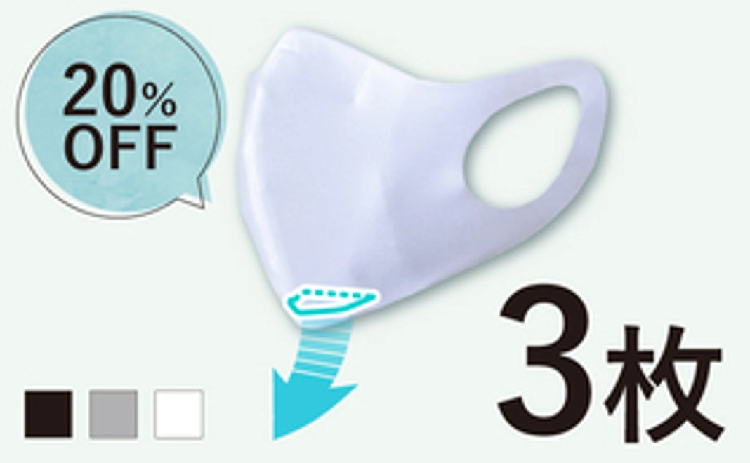 【20％OFF】ムレンマスク　3枚セット