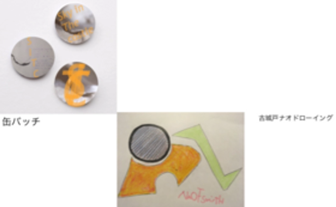 缶バッチと美術家 古城戸ナオのドローイング