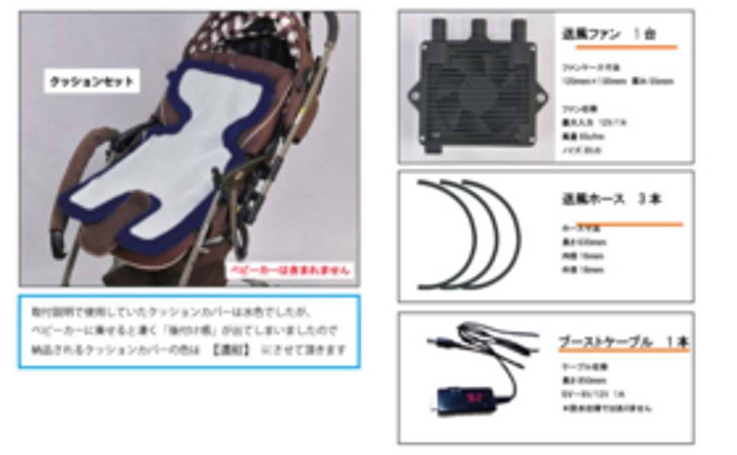 ベビーカー用送風ガジェットセット  1セット