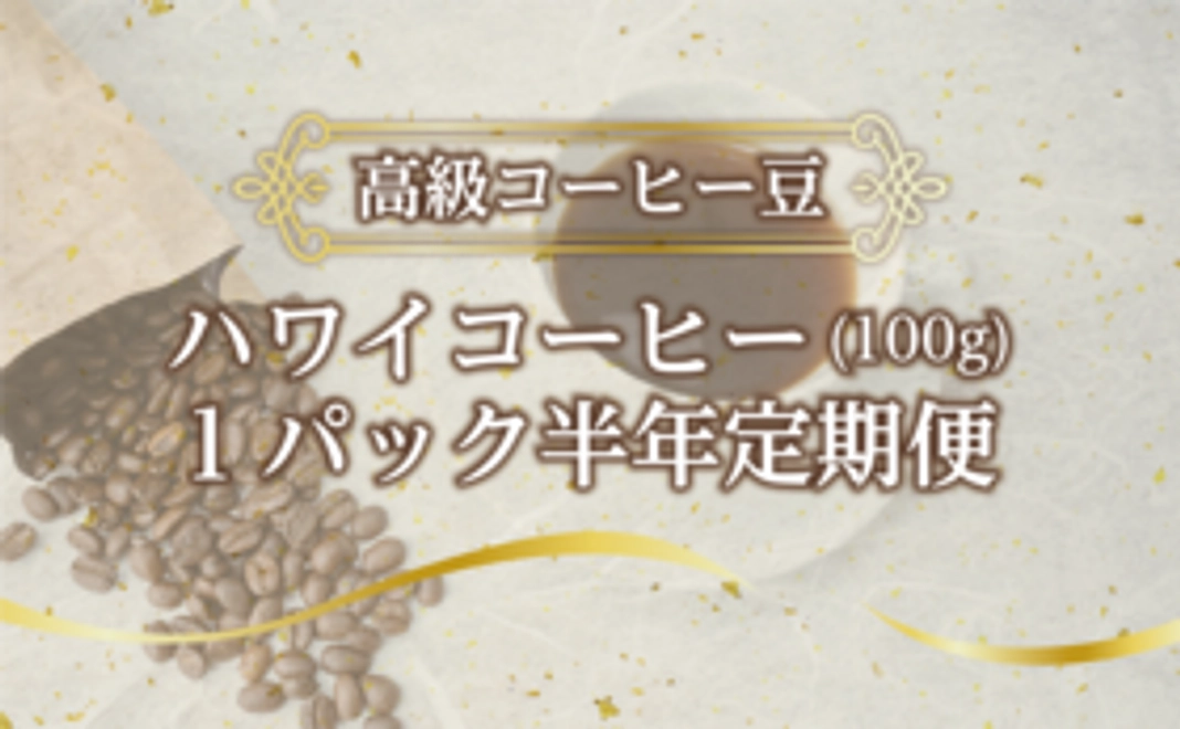【高級コーヒー豆】ハワイコーヒー(100g) 1パック　半年定期便
