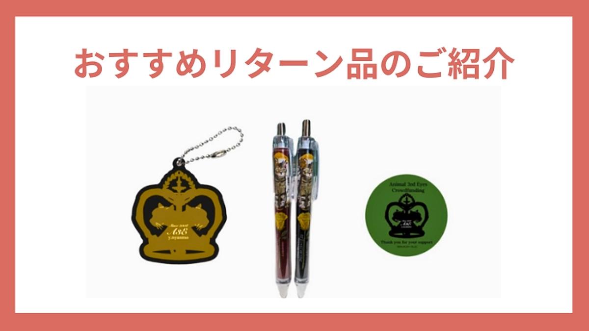 おすすめリターンのご紹介①「オリジナルペンセット＆アクリルキーホルダーコース」