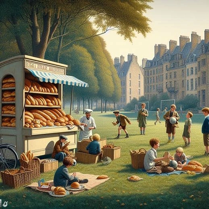 「パン屋さんを公園で開くという子供の夢をAIでイメージ化しました」(代表　真野)