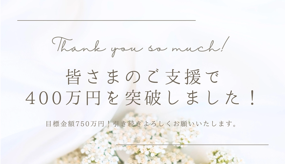 皆さまからのご支援で400万円を突破いたしました！